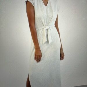 Amour Vert Raw Silk Sonoma Midi Dress Size Medium Minimalist NWT
